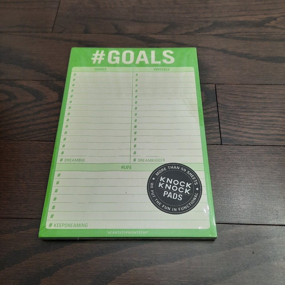 Knock Knock Pad: #Goals Notepad